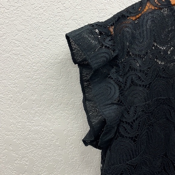 Trina Turk Mai Tai Lace Mini Shift Dress in Black 16 NEW - Picture 6 of 9